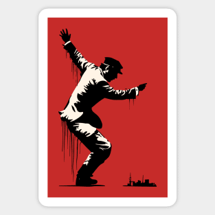 Dancing Man Graffiti Splash Art Sticker